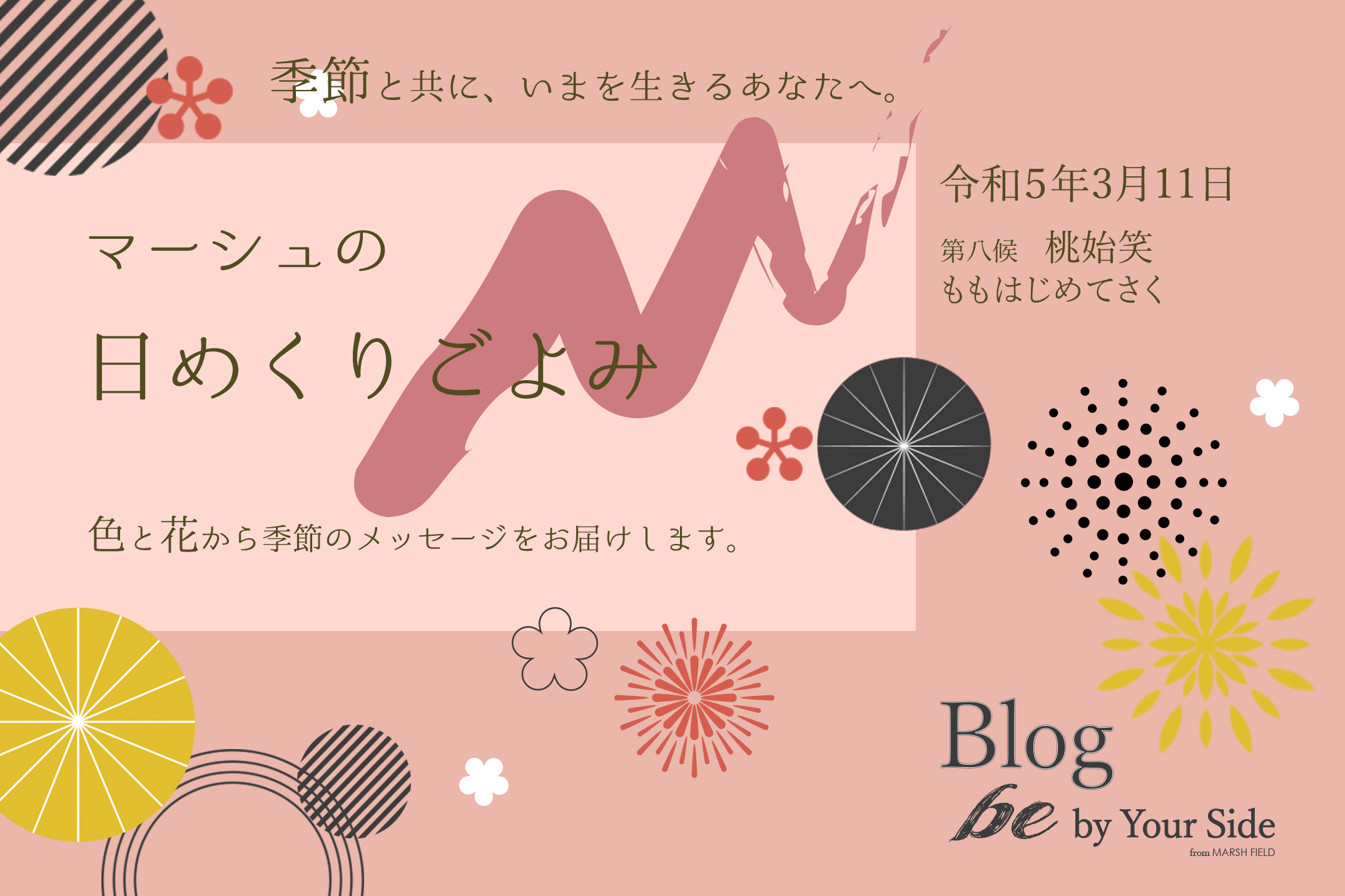 マーシュの日めくりごよみ✾桃始笑(ももはじめてさく)