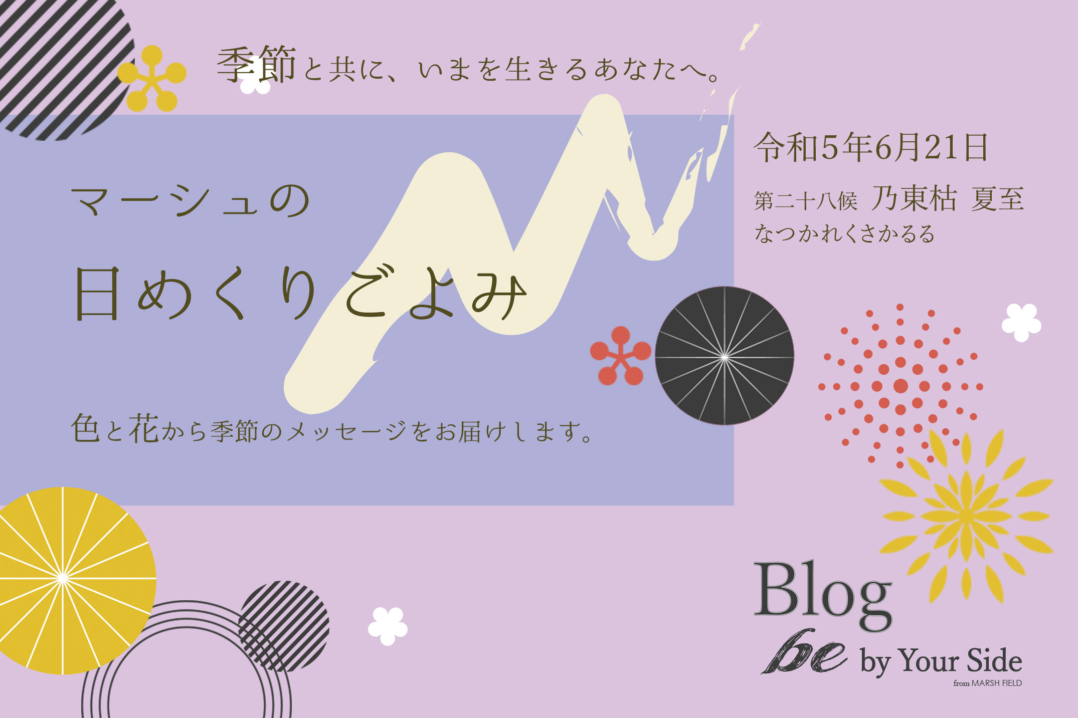 マーシュの日めくりごよみ✾乃東枯（なつかれくさかるる）