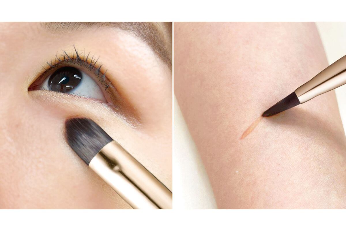 キワに強い平筆タイプ。コンシーラーブラシFで隅々まで整った肌に