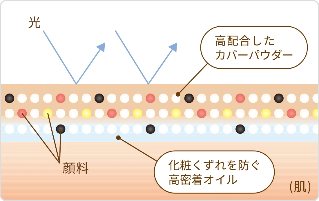 独自の高カバー&耐久処方の説明