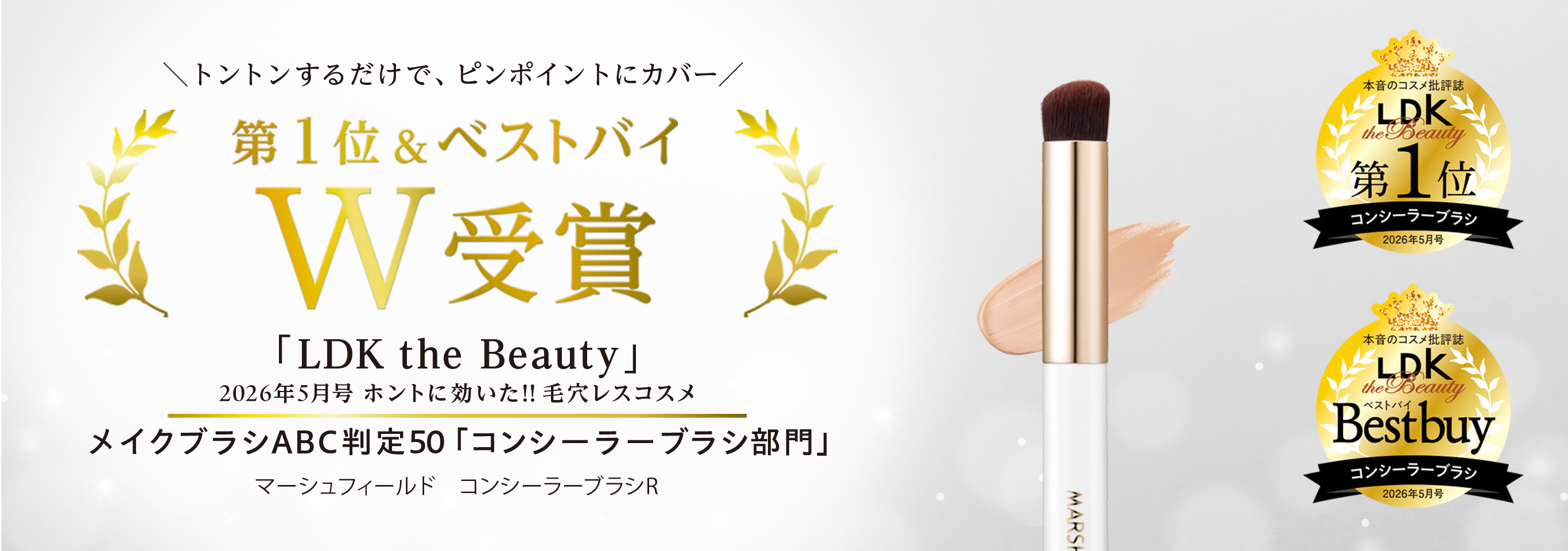 トントンするだけで、ピンポイントにカバー 第1位&ベストバイ W受賞 LDK the Beauty マーシュフィールド コンシーラーブラシR