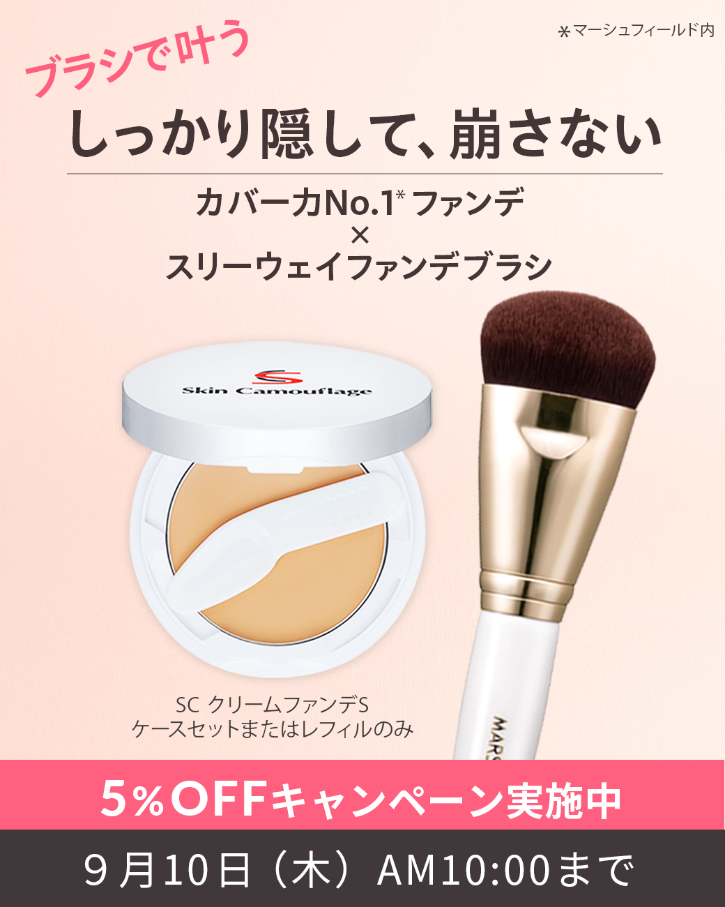 ブラシで叶う しっかり隠して、崩さない 5%OFFキャンペーン実施中